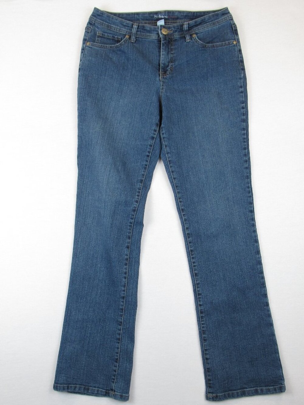 Style & Co. Curvy Boot Jeans Women's Size 8 Tummy Control Modern Embellished